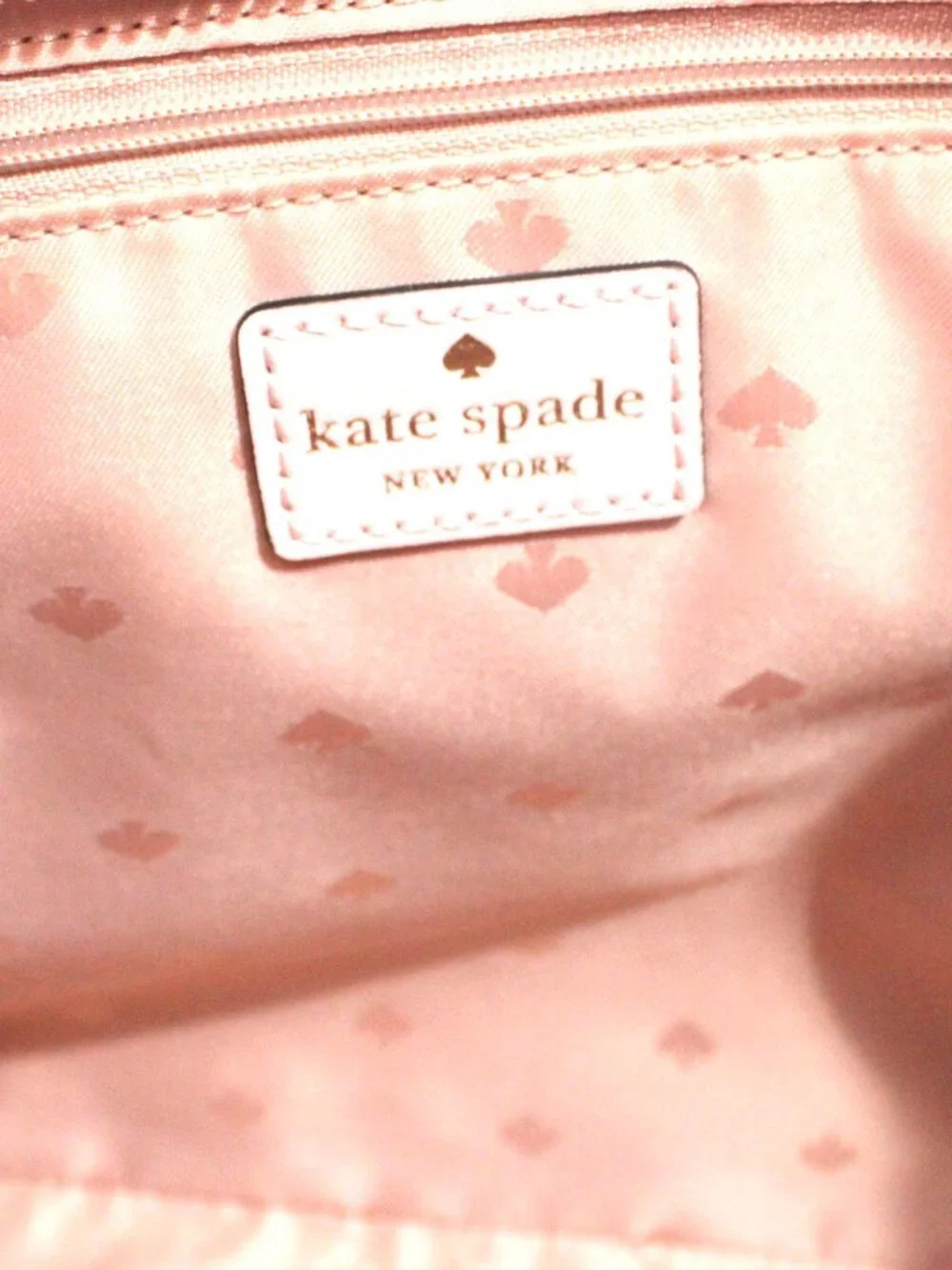 Kate Spade Pastel Pink Floral, Double Handle Tote, Gold Hardware, Zipper Closure